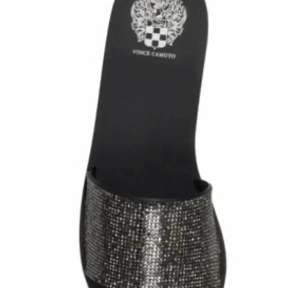 Vince Camuto Women's Jaquell Black Smoke Rhinestone Embossed Jelly Sandal Slide - Picture 6 of 12